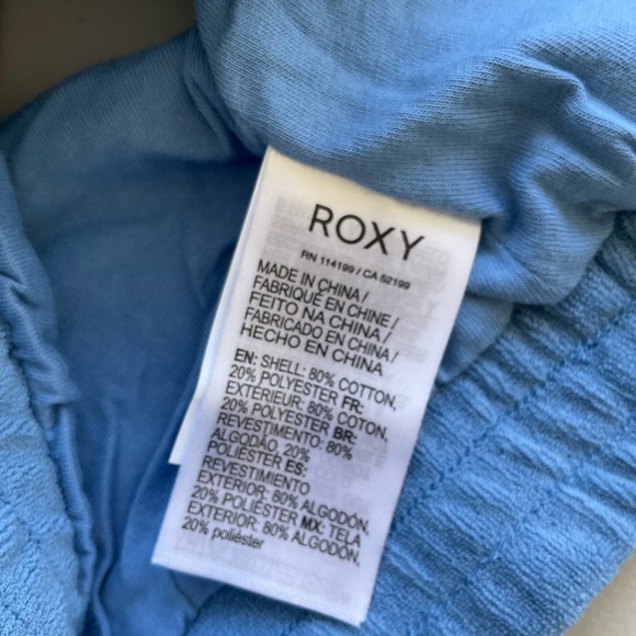 Roxy Women’s Blue Top Small NWT Cropped Tank Shirt Bralette Threes Company Cami - Picture 5 of 6